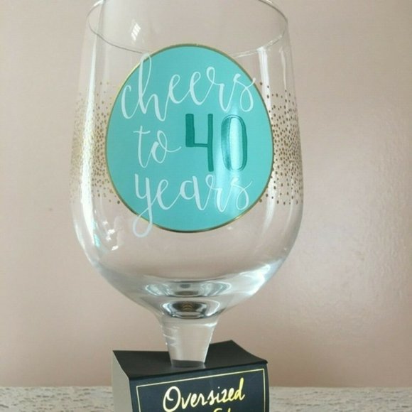 NEW Wine Glass Cheers to 40 Years 40th Birthday Girl Humor Gift 30oz Oversized - Picture 5 of 8